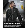 imageCQR Mens Casual Bomber Jacket Outdoor FallWinter ZipUp Windbreaker Water Resistant Padded MA1 Flight Jacket with PocketNavigator Black