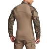 imageCQR Mens Combat Shirt Tactical 14 Zip Long Sleeve Military BDU Shirts Camo EDC Top with PocketsMilitary Print Shirts Hunting Camo