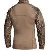 imageCQR Mens Combat Shirt Tactical 14 Zip Long Sleeve Military BDU Shirts Camo EDC Top with PocketsMilitary Print Shirts Hunting Camo