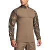 imageCQR Mens Combat Shirt Tactical 14 Zip Long Sleeve Military BDU Shirts Camo EDC Top with PocketsMilitary Print Shirts Hunting Camo