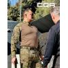 imageCQR Mens Combat Shirt Tactical 14 Zip Long Sleeve Military BDU Shirts Camo EDC Top with PocketsMilitary Print Shirts Winter Hunting Camo