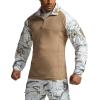 imageCQR Mens Combat Shirt Tactical 14 Zip Long Sleeve Military BDU Shirts Camo EDC Top with PocketsMilitary Print Shirts Winter Hunting Camo