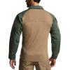 imageCQR Mens Combat Shirt Tactical 14 Zip Long Sleeve Military BDU Shirts Camo EDC Top with PocketsMilitary Shirts Olive Green