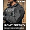 imageCQR Mens Combat Shirt Tactical 14 Zip Long Sleeve Military BDU Shirts Camo EDC Top with PocketsRaider Charcoal