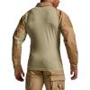 imageCQR Mens Combat Shirt Tactical 14 Zip Long Sleeve Military BDU Shirts Camo EDC Top with PocketsRaider Cougar