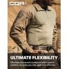 imageCQR Mens Combat Shirt Tactical 14 Zip Long Sleeve Military BDU Shirts Camo EDC Top with PocketsRaider Cougar