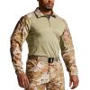 imageCQR Mens Combat Shirt Tactical 14 Zip Long Sleeve Military BDU Shirts Camo EDC Top with PocketsRaider Dune Camo
