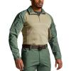 imageCQR Mens Combat Shirt Tactical 14 Zip Long Sleeve Military BDU Shirts Camo EDC Top with PocketsRaider Green Kelp