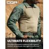 imageCQR Mens Combat Shirt Tactical 14 Zip Long Sleeve Military BDU Shirts Camo EDC Top with PocketsRaider Green Kelp