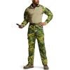 imageCQR Mens Combat Shirt Tactical 14 Zip Long Sleeve Military BDU Shirts Camo EDC Top with PocketsRaider Monsoon Camo