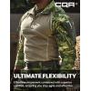imageCQR Mens Combat Shirt Tactical 14 Zip Long Sleeve Military BDU Shirts Camo EDC Top with PocketsRaider Monsoon Camo
