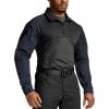 imageCQR Mens Combat Shirt Tactical 14 Zip Long Sleeve Military BDU Shirts Camo EDC Top with PocketsRaider Operator Navy