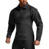 imageCQR Mens Combat Shirt Tactical 14 Zip Long Sleeve Military BDU Shirts Camo EDC Top with PocketsRaider Pro Black
