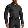 imageCQR Mens Combat Shirt Tactical 14 Zip Long Sleeve Military BDU Shirts Camo EDC Top with PocketsRaider Pro Black