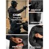imageCQR Mens Combat Shirt Tactical 14 Zip Long Sleeve Military BDU Shirts Camo EDC Top with PocketsRaider Pro Black