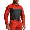 imageCQR Mens Combat Shirt Tactical 14 Zip Long Sleeve Military BDU Shirts Camo EDC Top with PocketsRaider Pro Rescue Orange