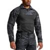 imageCQR Mens Combat Shirt Tactical 14 Zip Long Sleeve Military BDU Shirts Camo EDC Top with PocketsRaider Pro Utility Camo Black