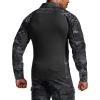 imageCQR Mens Combat Shirt Tactical 14 Zip Long Sleeve Military BDU Shirts Camo EDC Top with PocketsRaider Pro Utility Camo Black