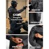 imageCQR Mens Combat Shirt Tactical 14 Zip Long Sleeve Military BDU Shirts Camo EDC Top with PocketsRaider Pro Utility Camo Black