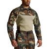imageCQR Mens Combat Shirt Tactical 14 Zip Long Sleeve Military BDU Shirts Camo EDC Top with PocketsRaider Pro Woodland