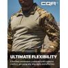 imageCQR Mens Combat Shirt Tactical 14 Zip Long Sleeve Military BDU Shirts Camo EDC Top with PocketsRaider Utility Camo