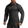 imageCQR Mens Combat Shirt Tactical 14 Zip Long Sleeve Military BDU Shirts Camo EDC Top with PocketsRaider Utility Camo Black
