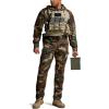 imageCQR Mens Combat Shirt Tactical 14 Zip Long Sleeve Military BDU Shirts Camo EDC Top with PocketsRaider Woodland