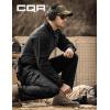 imageCQR Mens Combat Shirt Tactical 14 Zip Long Sleeve Military BDU Shirts Camo EDC Top with PocketsTac Chill Black