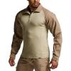 imageCQR Mens Combat Shirt Tactical 14 Zip Long Sleeve Military BDU Shirts Camo EDC Top with PocketsTac Chill Cougar