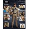 imageCQR Mens Combat Shirt Tactical 14 Zip Long Sleeve Military BDU Shirts Camo EDC Top with PocketsTac Chill Cougar
