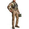 imageCQR Mens Combat Shirt Tactical 14 Zip Long Sleeve Military BDU Shirts Camo EDC Top with PocketsTac Chill Cougar
