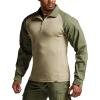 imageCQR Mens Combat Shirt Tactical 14 Zip Long Sleeve Military BDU Shirts Camo EDC Top with PocketsTac Chill Soil Green