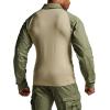 imageCQR Mens Combat Shirt Tactical 14 Zip Long Sleeve Military BDU Shirts Camo EDC Top with PocketsTac Chill Soil Green
