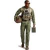 imageCQR Mens Combat Shirt Tactical 14 Zip Long Sleeve Military BDU Shirts Camo EDC Top with PocketsTac Chill Soil Green