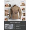 imageCQR Mens Combat Shirt Tactical 14 Zip Long Sleeve Military BDU Shirts Camo EDC Top with PocketsWoven Chest Coyote