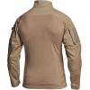 imageCQR Mens Combat Shirt Tactical 14 Zip Long Sleeve Military BDU Shirts Camo EDC Top with PocketsWoven Chest Coyote