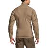 imageCQR Mens Combat Shirt Tactical 14 Zip Long Sleeve Military BDU Shirts Camo EDC Top with PocketsWoven Chest Coyote