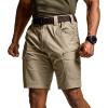 imageCQR Mens Flex Casual Cargo Shorts Lightweight Water Resistant Golf Shorts Stretch Tactical Work Shorts with MultiPocketSentinel Alamo Khaki