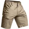 imageCQR Mens Flex Casual Cargo Shorts Lightweight Water Resistant Golf Shorts Stretch Tactical Work Shorts with MultiPocketSentinel Alamo Khaki
