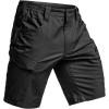 imageCQR Mens Flex Casual Cargo Shorts Lightweight Water Resistant Golf Shorts Stretch Tactical Work Shorts with MultiPocketSentinel Black