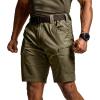 imageCQR Mens Flex Casual Cargo Shorts Lightweight Water Resistant Golf Shorts Stretch Tactical Work Shorts with MultiPocketSentinel Soil Green