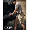 imageCQR Mens Flex Casual Cargo Shorts Lightweight Water Resistant Golf Shorts Stretch Tactical Work Shorts with MultiPocketTac Alamo Khaki