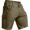 imageCQR Mens Flex Casual Cargo Shorts Lightweight Water Resistant Golf Shorts Stretch Tactical Work Shorts with MultiPocketTac Soil Green