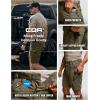 imageCQR Mens Flex Casual Cargo Shorts Lightweight Water Resistant Golf Shorts Stretch Tactical Work Shorts with MultiPocketTac Soil Green