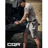 imageCQR Mens Flex Casual Cargo Shorts Lightweight Water Resistant Golf Shorts Stretch Tactical Work Shorts with MultiPocketTac Stone