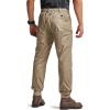 imageCQR Mens Flex Lightweight Joggers Elastic Waist Drawstring Casual Pants Tapered Fit Water Resistant Outdoor Cargo PantsAsset Alamo Khaki
