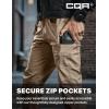 imageCQR Mens Flex Lightweight Joggers Elastic Waist Drawstring Casual Pants Tapered Fit Water Resistant Outdoor Cargo PantsAsset Alamo Khaki