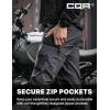 imageCQR Mens Flex Lightweight Joggers Elastic Waist Drawstring Casual Pants Tapered Fit Water Resistant Outdoor Cargo PantsAsset Charcoal