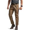 imageCQR Mens Flex Lightweight Joggers Elastic Waist Drawstring Casual Pants Tapered Fit Water Resistant Outdoor Cargo PantsAsset Cougar