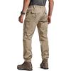 imageCQR Mens Flex Lightweight Joggers Elastic Waist Drawstring Casual Pants Tapered Fit Water Resistant Outdoor Cargo PantsSquad Alamo Khaki